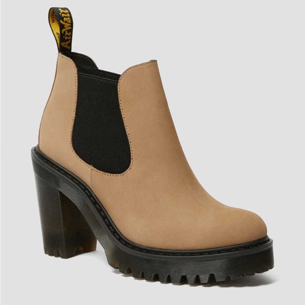NEW DR MARTENS HURSTON WOMEN'S SUEDE HEELED CHELSEA BOOTS MILKSHAKE KAYA Size 7